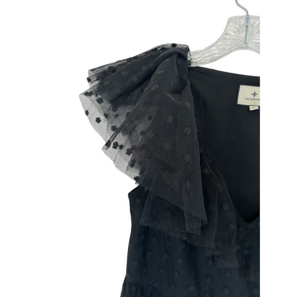 Tuckernuck Black Onyx Wedding Guest Tulle Giselle Formal Maxi Gown Dress Medium - Picture 10 of 15